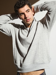 YPB Abercrombie & Fitch Grey Neo KNIT MAX Half Zip Fleece - Image 5 of 7