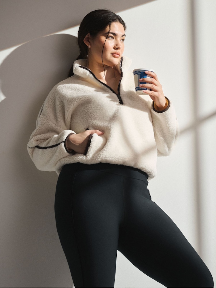 YPB Abercrombie & Fitch White Half Zip Fleece - Image 1 of 8