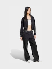 adidas Originals Black Adicolour Denim 3 Stripes Trousers - Image 2 of 6