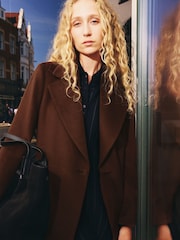 Jigsaw Brown Wool Maxi City Coat - Image 1 of 2