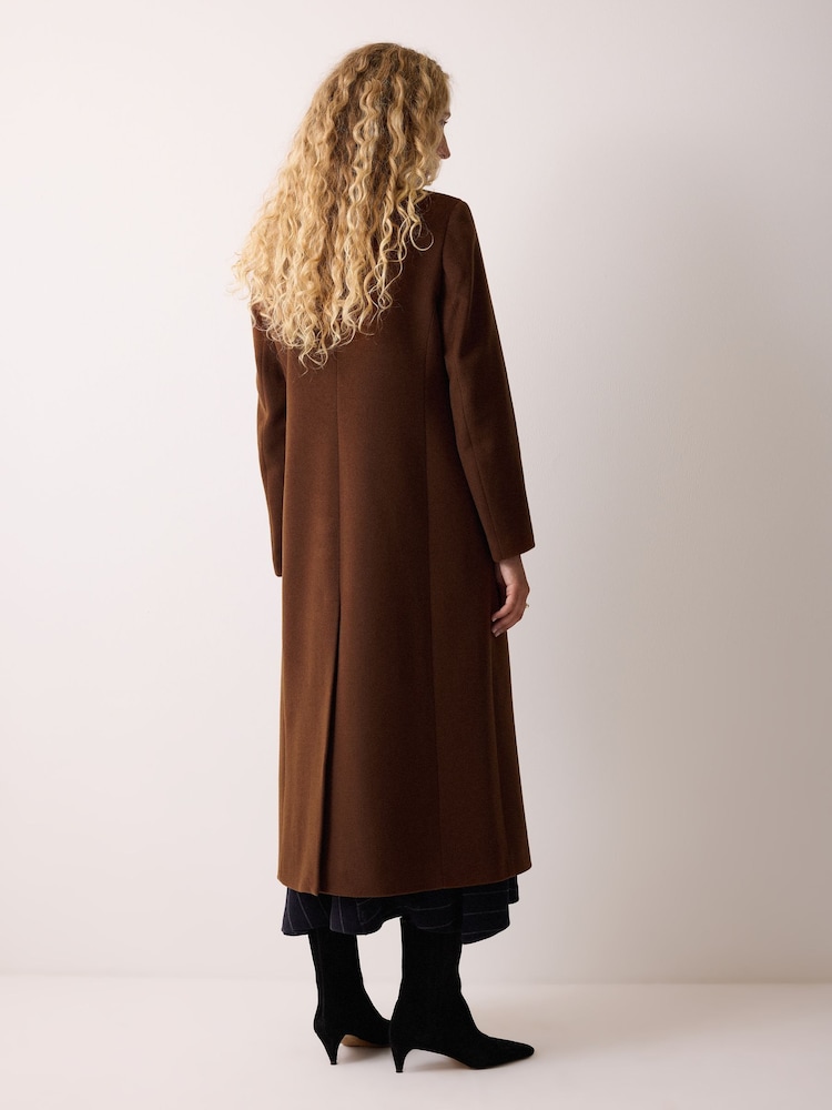 Jigsaw Brown Wool Maxi City Coat - Image 2 of 2 Jigsaw Brown Wool Maxi City Coat - Image 2 of 2