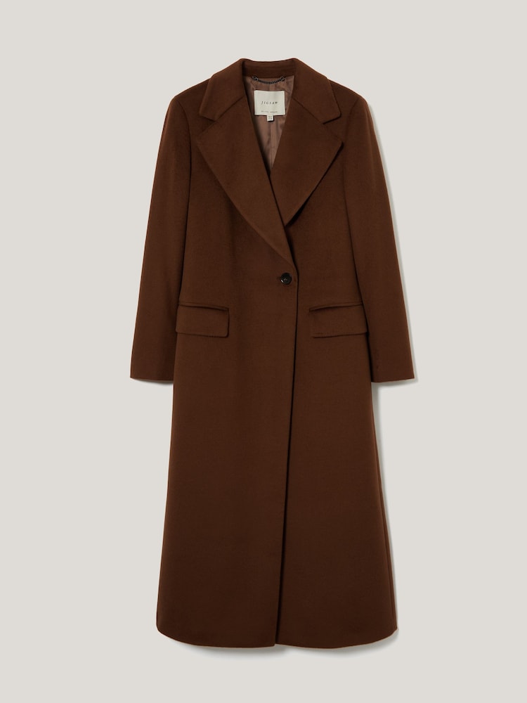Jigsaw Brown Wool Maxi City Coat - Image 5 of 5 Jigsaw Brown Wool Maxi City Coat - Image 5 of 5