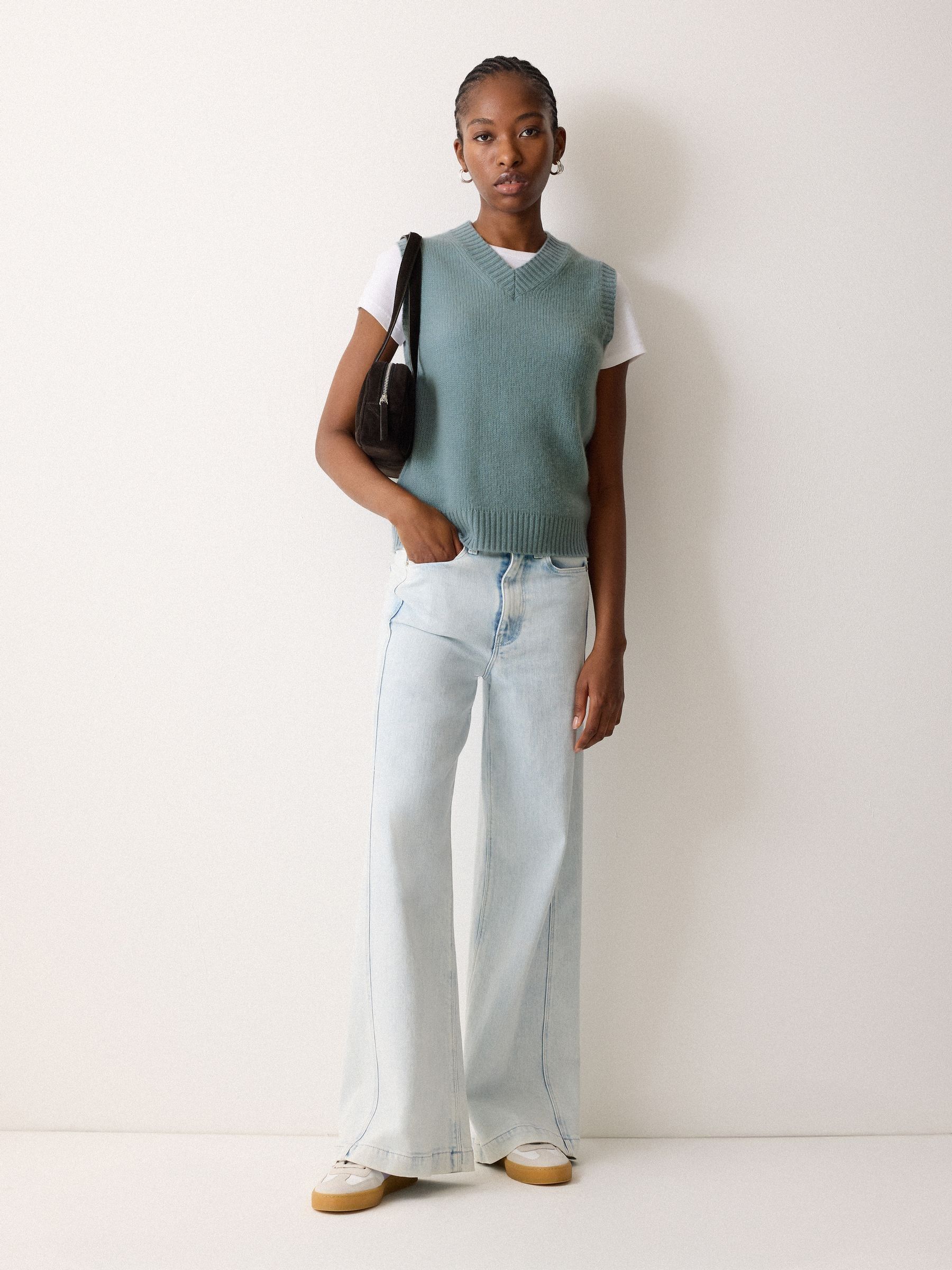 Buy Jigsaw Blue Cloud Cashmere V-Neck Tank from Next Netherlands