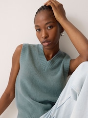 Jigsaw Blue Cloud Cashmere V-Neck Tank - Image 4 of 5
