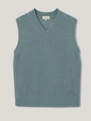 Jigsaw Blue Cloud Cashmere V-Neck Tank - Image 5 of 5