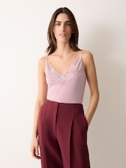 Jigsaw Pink Modal Lace Cami - Image 1 of 2