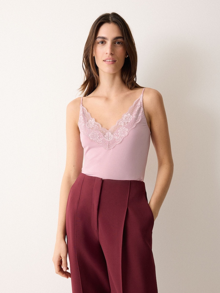 Jigsaw Pink Modal Lace Cami - Image 1 of 2 Jigsaw Pink Modal Lace Cami - Image 1 of 2
