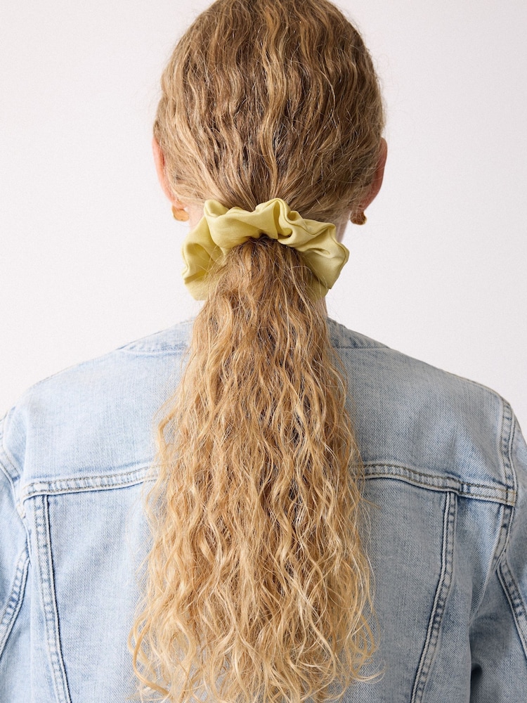 Jigsaw Yellow Satin Scrunchie - Image 1 of 1