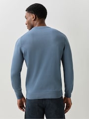 HUGO Blue Long Sleeve Logo Jumper - Image 2 of 5