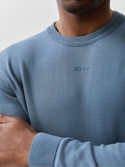 HUGO Blue Long Sleeve Logo Jumper - Image 4 of 5