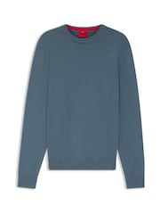 HUGO Blue Long Sleeve Logo Jumper - Image 5 of 5