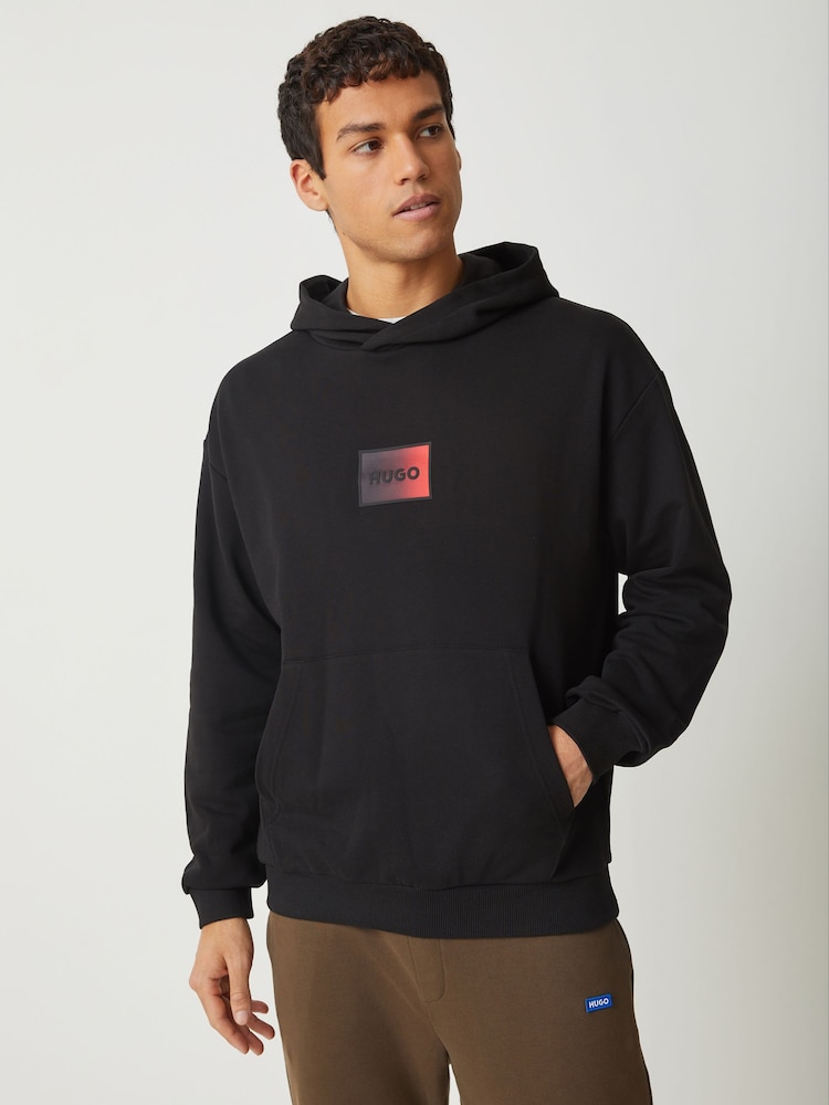 HUGO Black Gradient Logo Hoodie - Image 1 of 5
