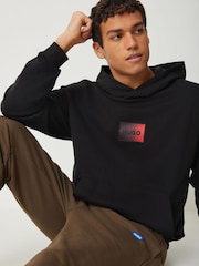 HUGO Black Gradient Logo Hoodie - Image 4 of 5