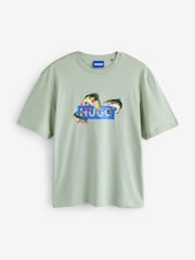 HUGO Green Fish Logo T-Shirt - Image 1 of 1