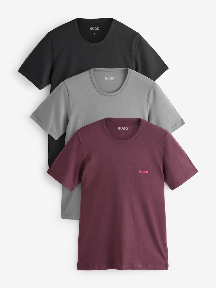 HUGO Black T-Shirts 3 Pack - Image 1 of 4 HUGO Black T-Shirts 3 Pack - Image 1 of 4