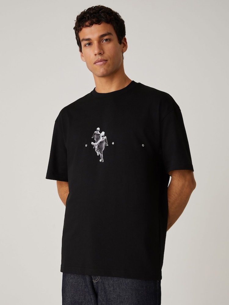 HUGO Black People Back Print T-Shirt - Image 1 of 5 HUGO Black People Back Print T-Shirt - Image 1 of 5