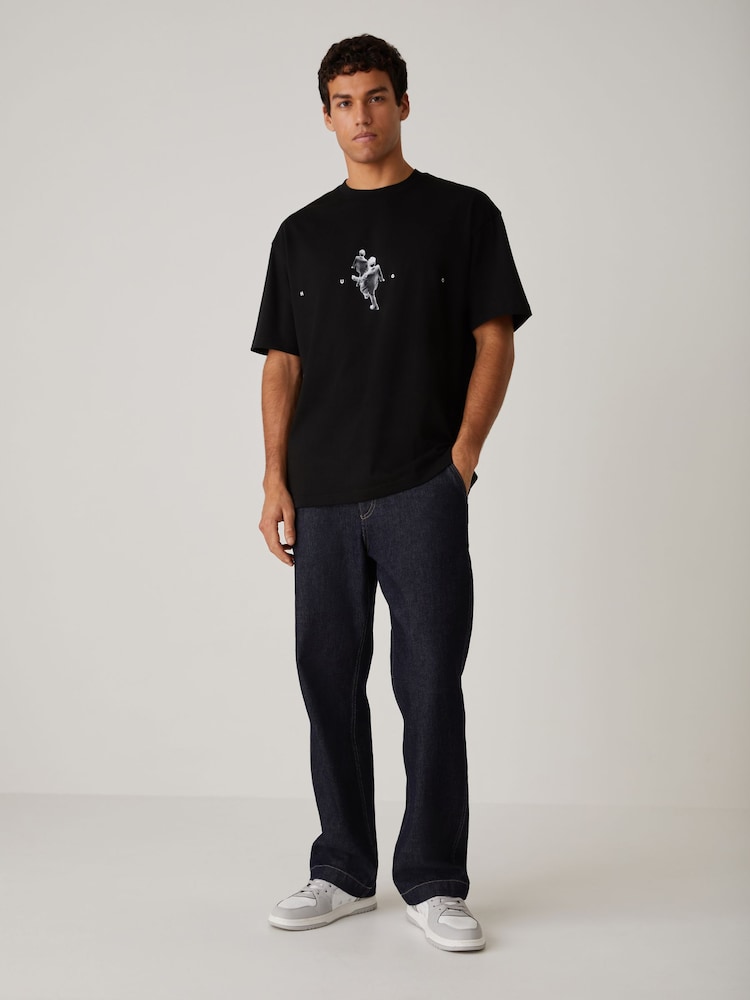 HUGO Black People Back Print T-Shirt - Image 2 of 5 HUGO Black People Back Print T-Shirt - Image 2 of 5