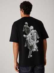 HUGO Black People Back Print T-Shirt - Image 4 of 5