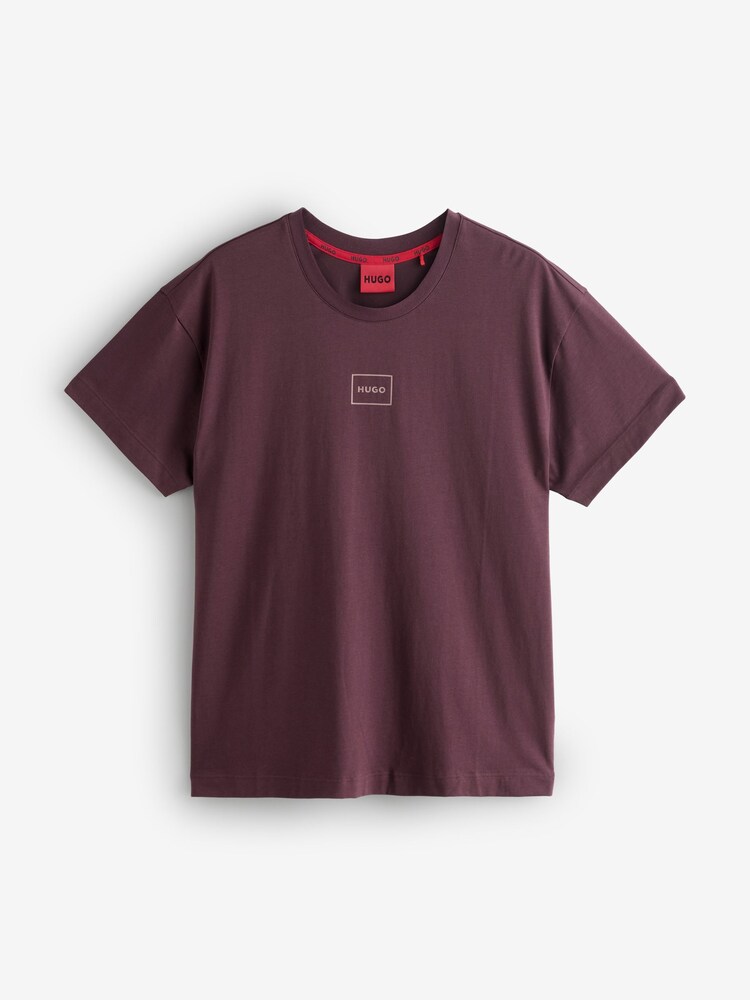 HUGO Brown Box Logo T-Shirt - Image 1 of 1 HUGO Brown Box Logo T-Shirt - Image 1 of 1