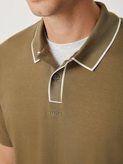 HUGO Green Tipped Placket Polo Shirt - Image 4 of 4