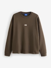 HUGO Brown Back Print Logo Sweatshirt - Image 1 of 5