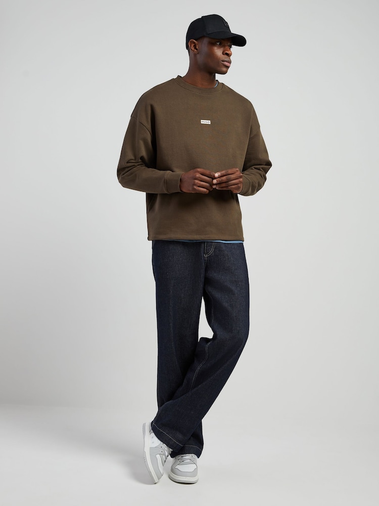 HUGO Brown Back Print Logo Sweatshirt - Image 2 of 5 HUGO Brown Back Print Logo Sweatshirt - Image 2 of 5