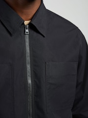 HUGO Black Zip Through Overshirt - Image 5 of 6
