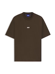 HUGO Brown Back Print Logo Oversize T-Shirt - Image 1 of 1