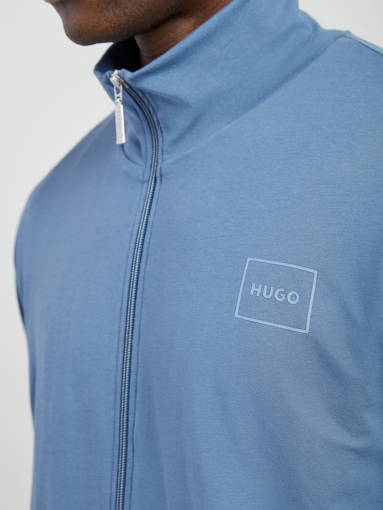 HUGO Blue Box Logo Zip Through Sweatshirt - Image 4 of 4