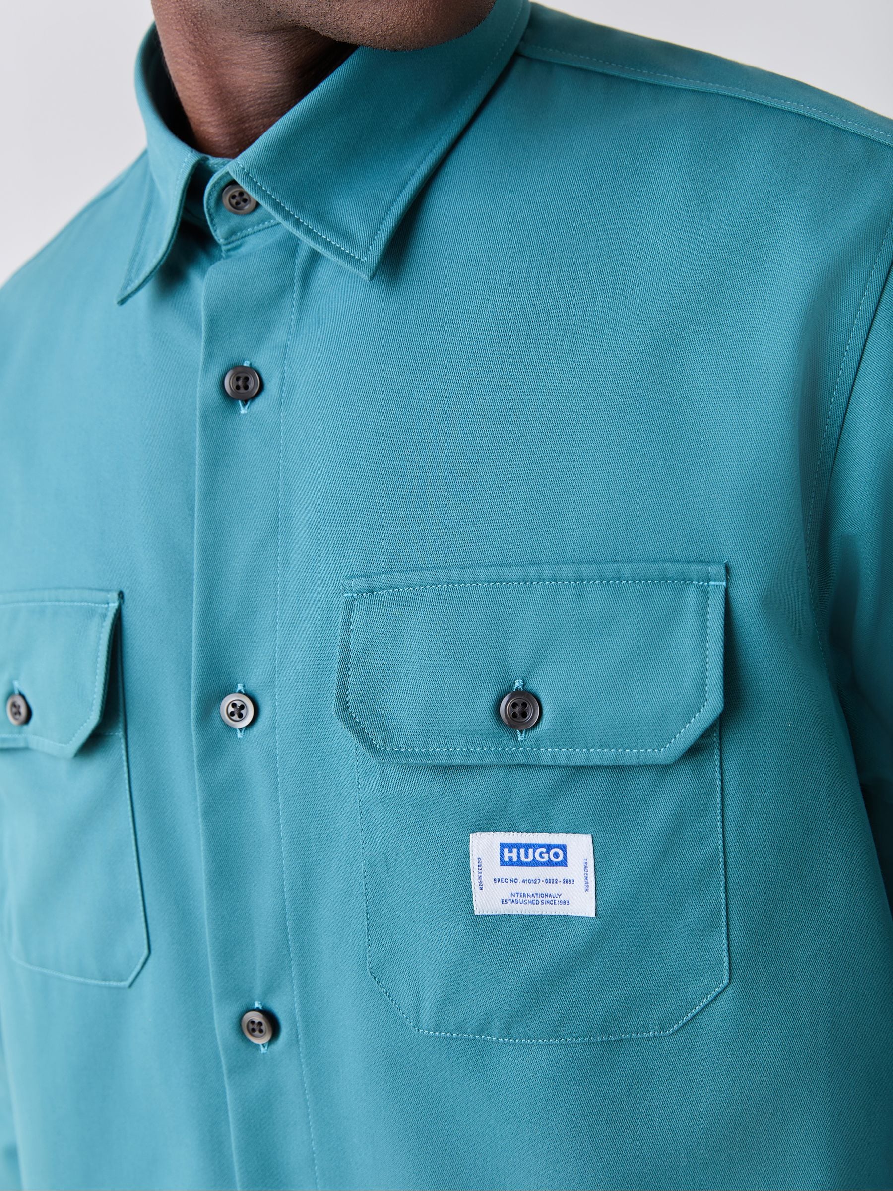 Buy HUGO Teal Green Button Up Overshirt Shirt from Next USA