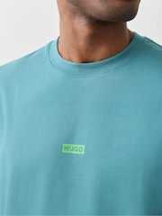 HUGO Blue Back Print Logo Oversize T-Shirt - Image 4 of 6