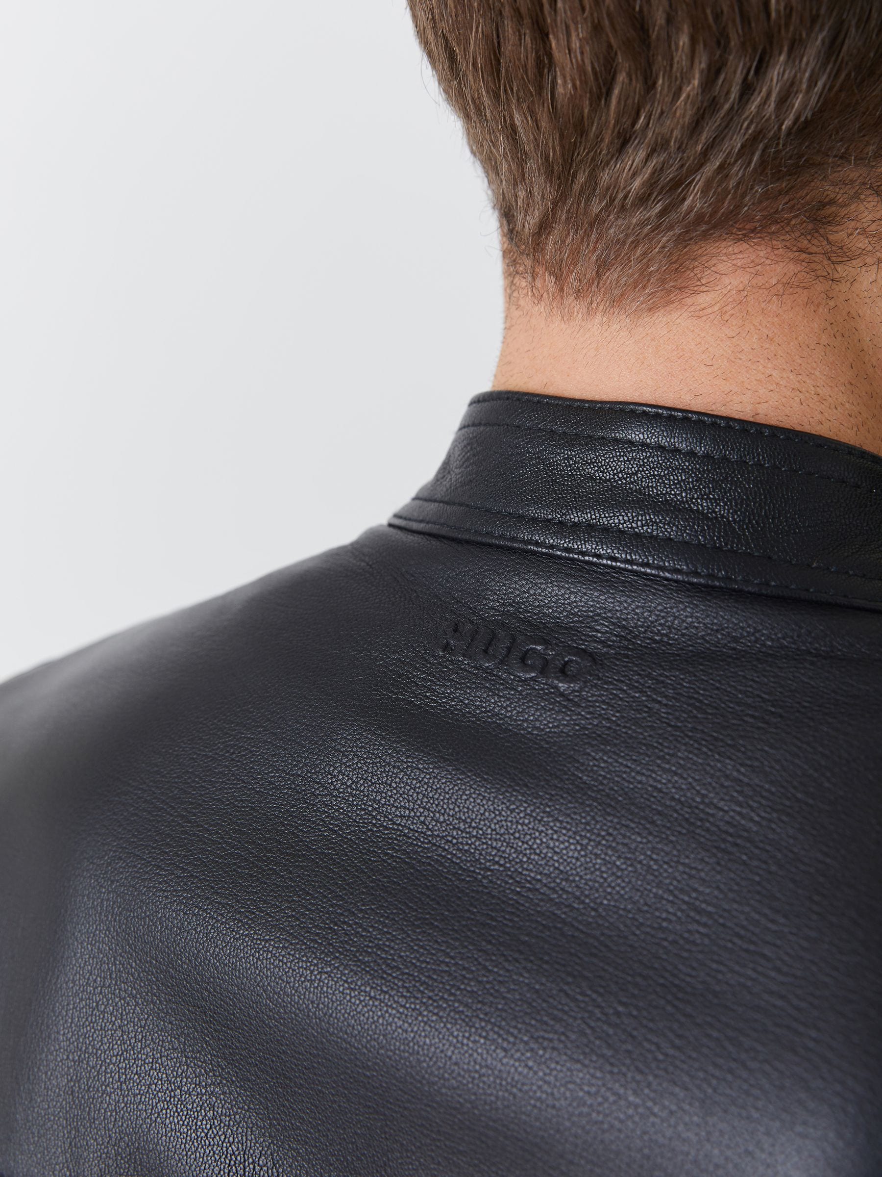 Buy HUGO Black Leather Jacket from the Next UK online shop