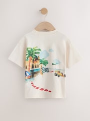 Cream Watercolour Race Car Scene Short Sleeve Back Print T-Shirt (3mths-7yrs) - Image 5 of 7