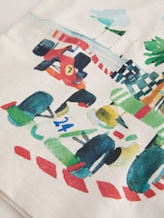Cream Watercolour Race Car Scene Short Sleeve Back Print T-Shirt (3mths-7yrs) - Image 7 of 7