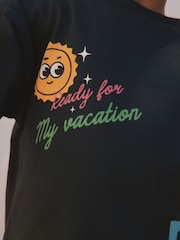 Black Retro Motel Oversized Short Sleeve Back Print T-Shirt (3mths-7yrs) - Image 6 of 6