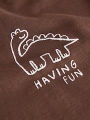 Chocolate Brown Dinosaur Club Oversized Short Sleeve Back Print T-Shirt (3mths-7yrs) - Image 14 of 16