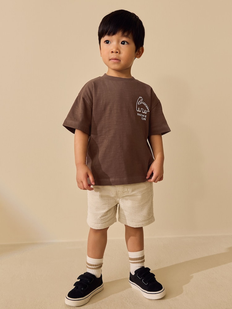 Chocolate Brown Dinosaur Club Oversized Short Sleeve Back Print T-Shirt (3mths-7yrs) - Image 2 of 16 Chocolate Brown Dinosaur Club Oversized Short Sleeve Back Print T-Shirt (3mths-7yrs) - Image 2 of 16