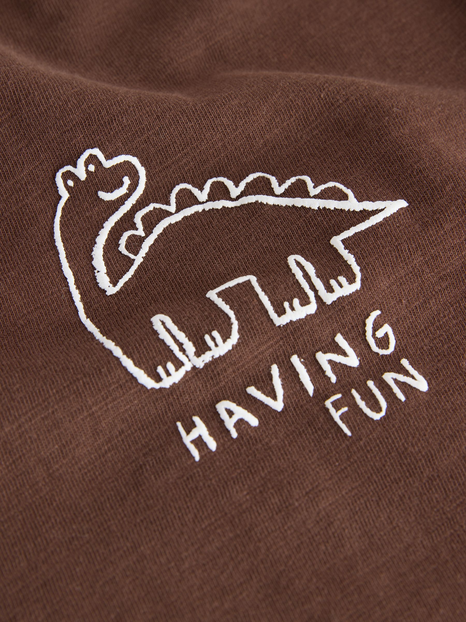 Buy Chocolate Brown Dinosaur Club Oversized Short Sleeve Back