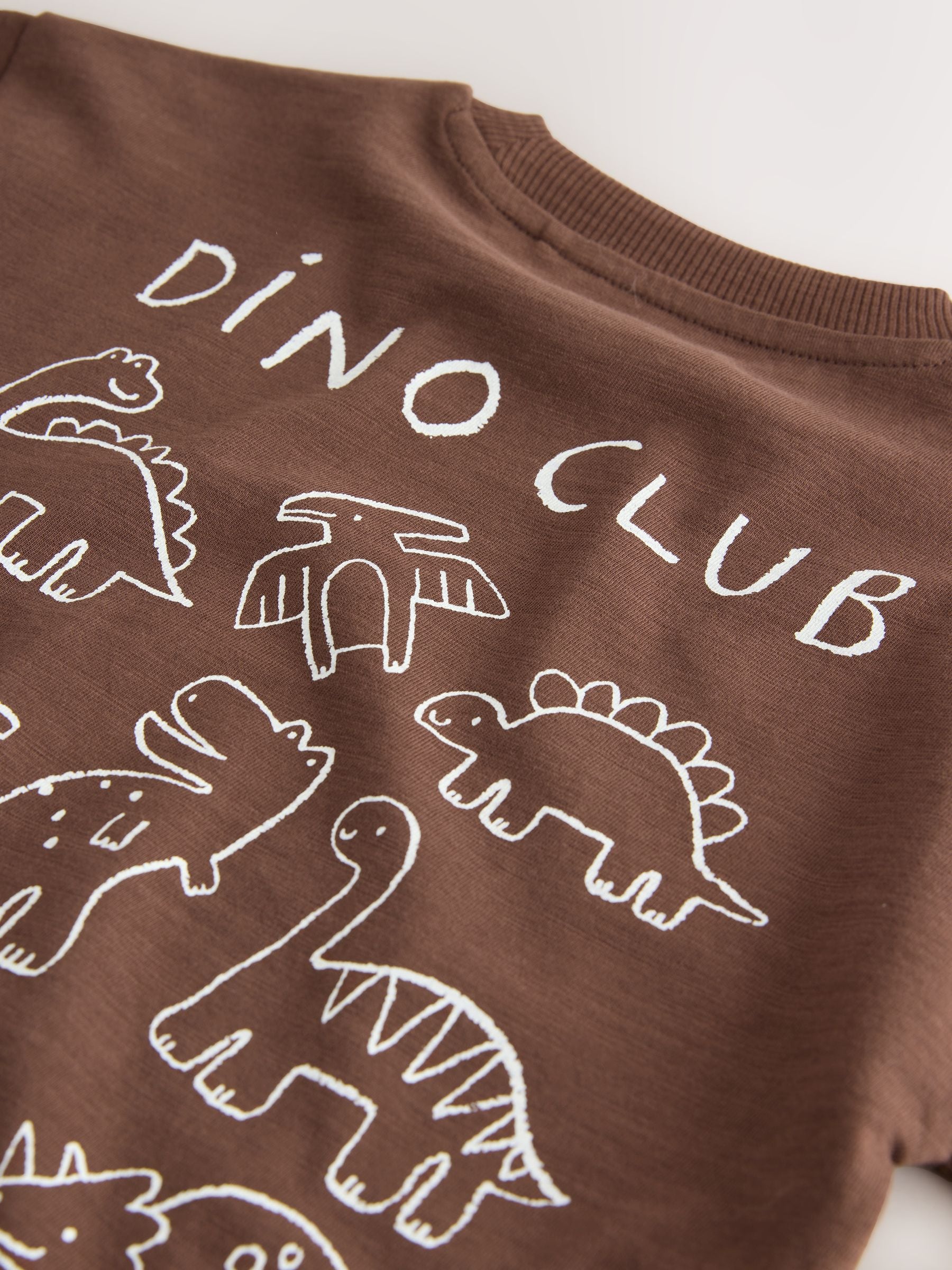 Buy Chocolate Brown Dinosaur Club Oversized Short Sleeve Back