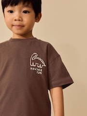 Chocolate Brown Dinosaur Club Oversized Short Sleeve Back Print T-Shirt (3mths-7yrs) - Image 8 of 16