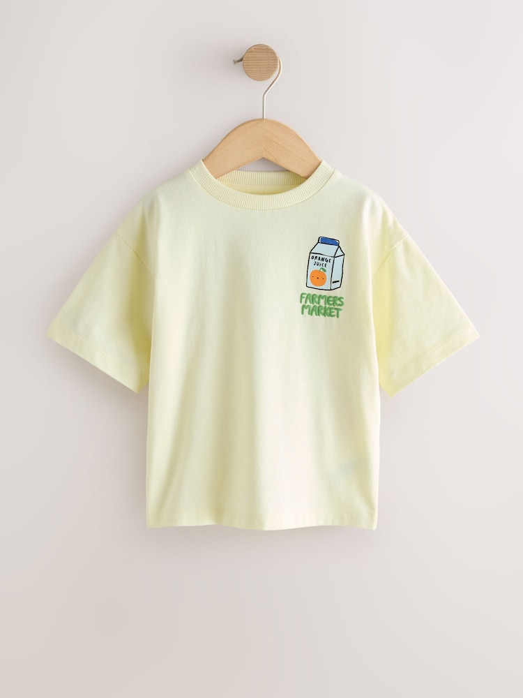 Light Green Farmers Market Oversized Short Sleeve Back Print T-Shirt (3mths-7yrs) - Image 1 of 4 Light Green Farmers Market Oversized Short Sleeve Back Print T-Shirt (3mths-7yrs) - Image 1 of 4