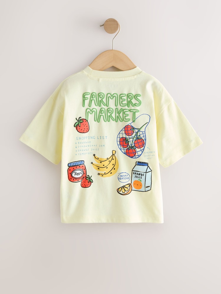Light Green Farmers Market Oversized Short Sleeve Back Print T-Shirt (3mths-7yrs) - Image 2 of 4 Light Green Farmers Market Oversized Short Sleeve Back Print T-Shirt (3mths-7yrs) - Image 2 of 4