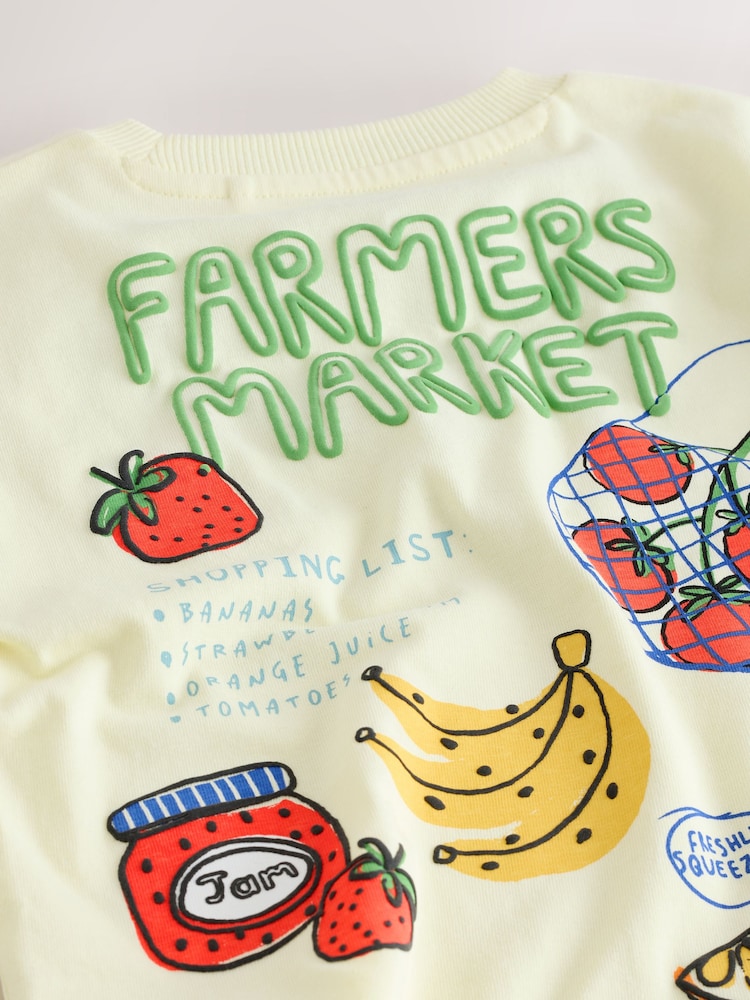 Light Green Farmers Market Oversized Short Sleeve Back Print T-Shirt (3mths-7yrs) - Image 4 of 4 Light Green Farmers Market Oversized Short Sleeve Back Print T-Shirt (3mths-7yrs) - Image 4 of 4