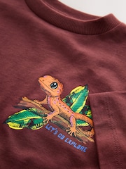 Burgundy Red Gecko Short Sleeve Back Print T-Shirt (3mths-7yrs) - Image 3 of 4