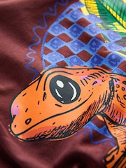 Burgundy Red Gecko Short Sleeve Back Print T-Shirt (3mths-7yrs) - Image 4 of 4