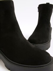 River Island Black Block Heeled Side Zip Boots - Image 4 of 5
