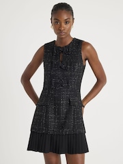 River Island Black Bow Front Hybrid Mini Dress - Image 1 of 4