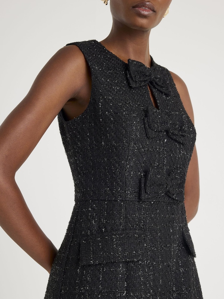 River Island Black Bow Front Hybrid Mini Dress - Image 4 of 4 River Island Black Bow Front Hybrid Mini Dress - Image 4 of 4