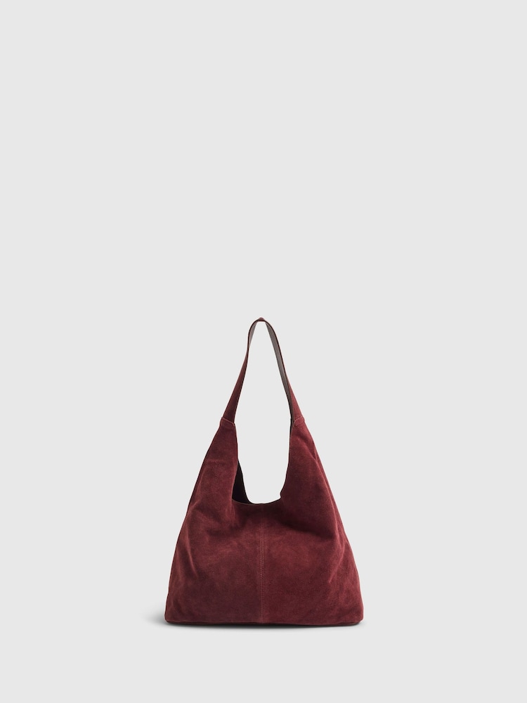 River Island Red Suede Slouch Bag - Image 1 of 6