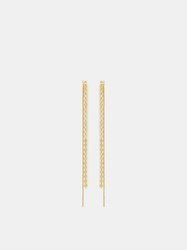 Accessorize Gold Tone 14ct Plated Chain Drop Earrings - Image 1 of 3